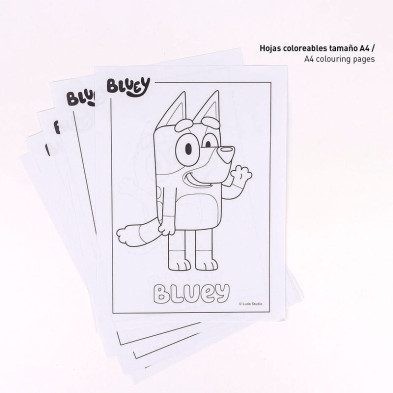 Set papeleria coloreable Bluey